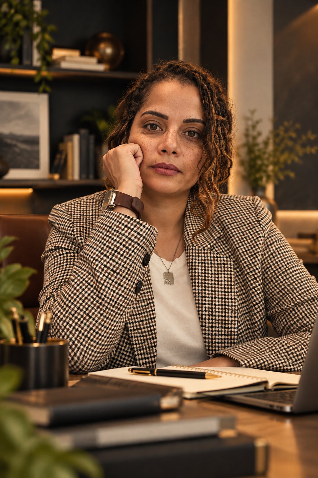 Hertha Schwartz em seu escritório